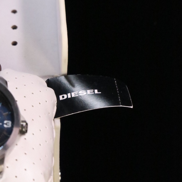 Diesel Mini Daddy LIght Blue Dial Brown Leather Strap Watch  Men\'s Diesel Mini Daddy Dual Time Blue Face/Brown Leather Strap Watch